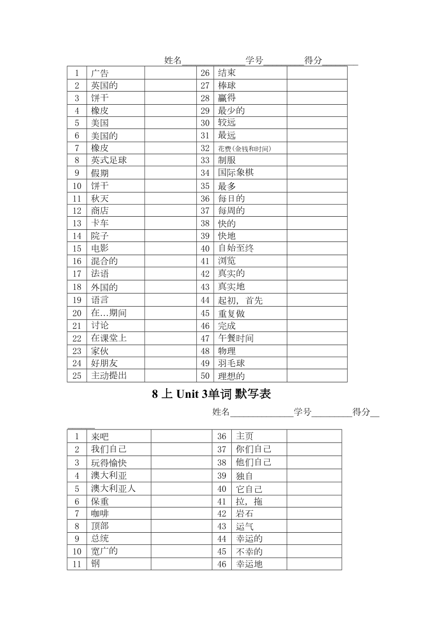 牛津初中英语译林版8A全册单词默写表(DOC 7页).docx_第2页