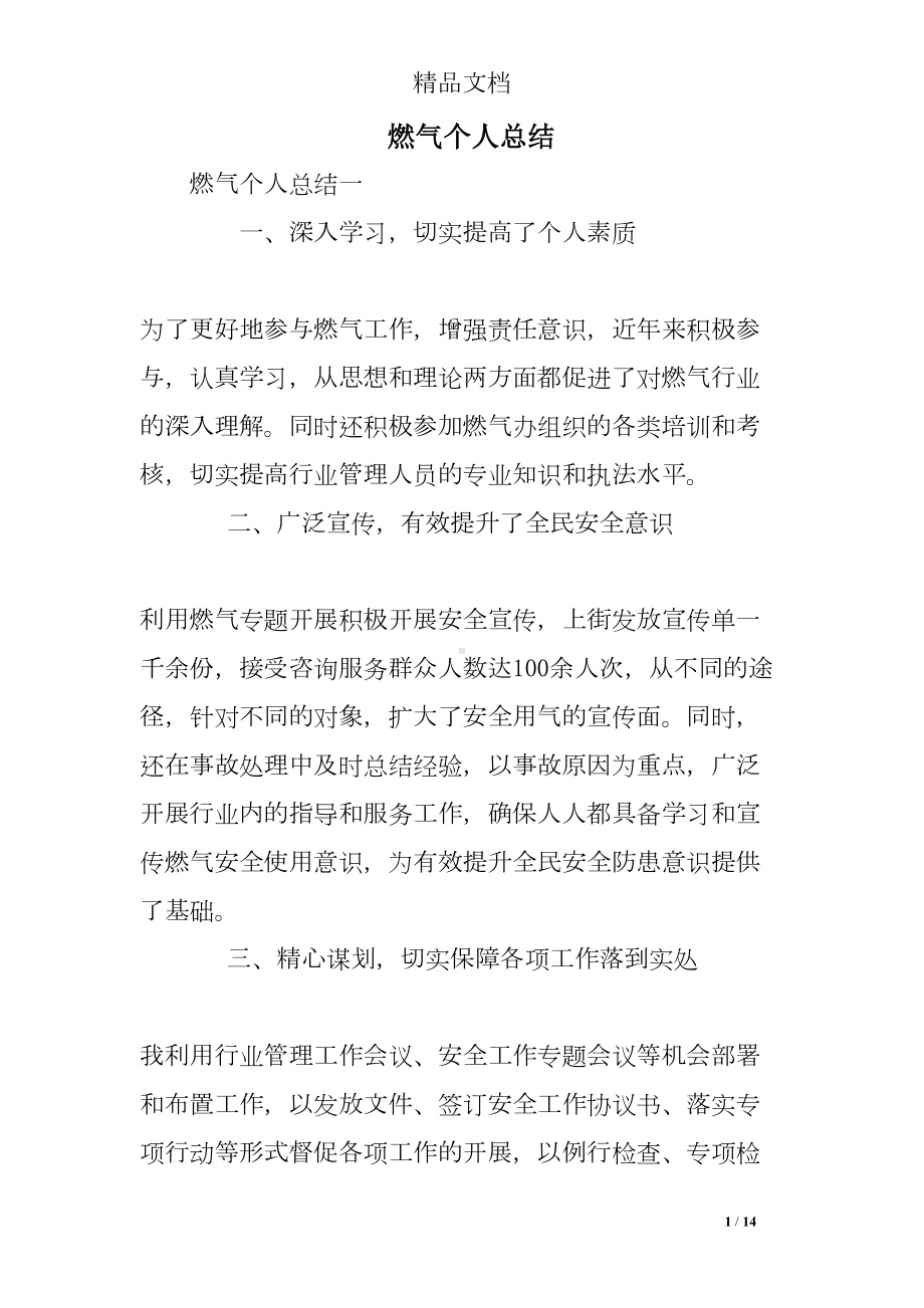 燃气个人总结(DOC 14页).doc_第1页