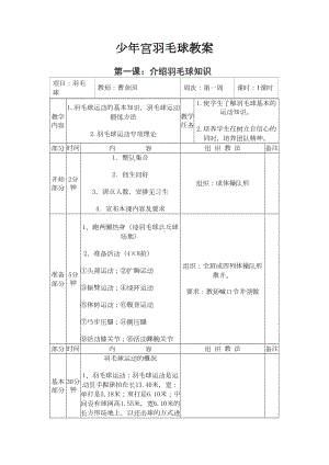 少年宫活动羽毛球教案全汇总(DOC 21页).doc