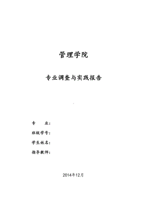 工商管理专业调查与实践报告综述(DOC 13页).doc