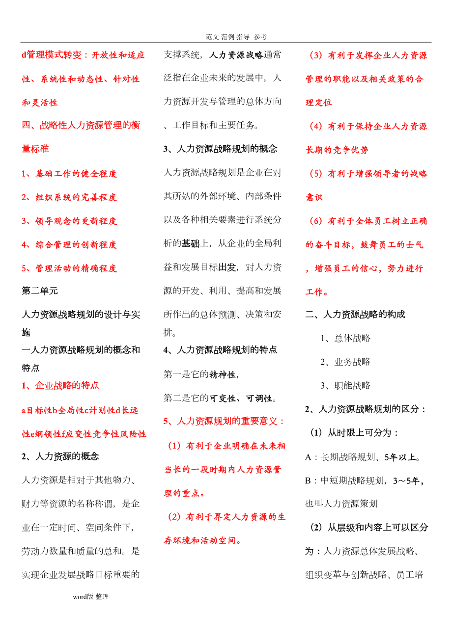 最新高级人力资源管理师一级考点梳理(DOC 40页).doc_第2页