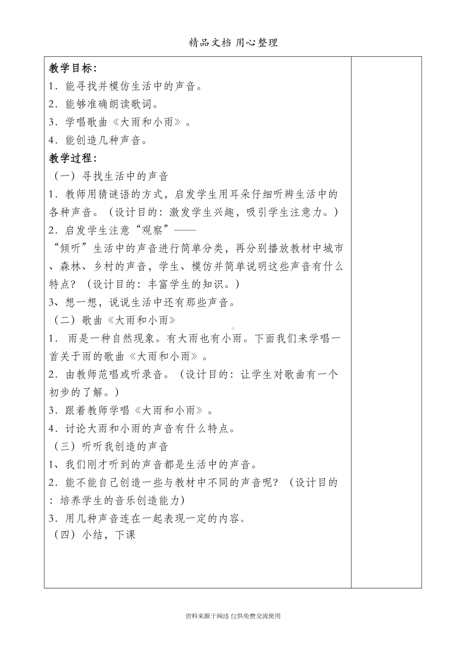 最新人教版一年级上册音乐全册教案表格式(DOC 53页).doc_第2页