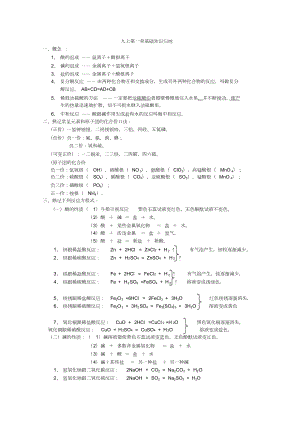 浙教版九年级上册科学知识点归纳(DOC 4页).docx