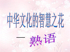 中华文化的智慧之花—熟语课件.ppt