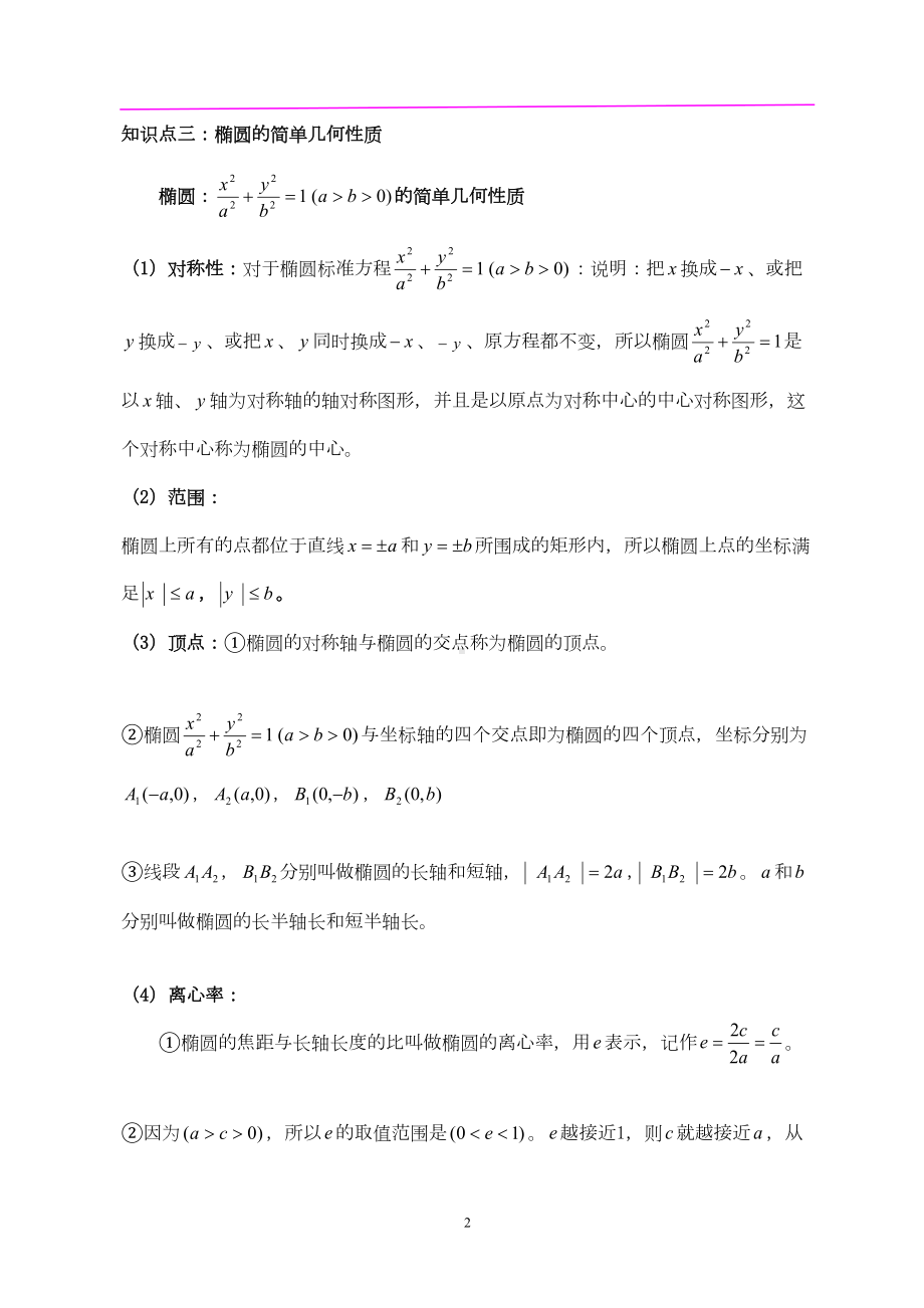 椭圆知识点及经典例题汇总(DOC 11页).doc_第2页