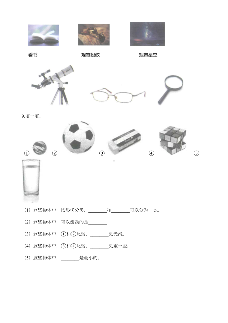 科教版一年级下册科学《期末考试卷》(含答案)(DOC 4页).docx_第2页