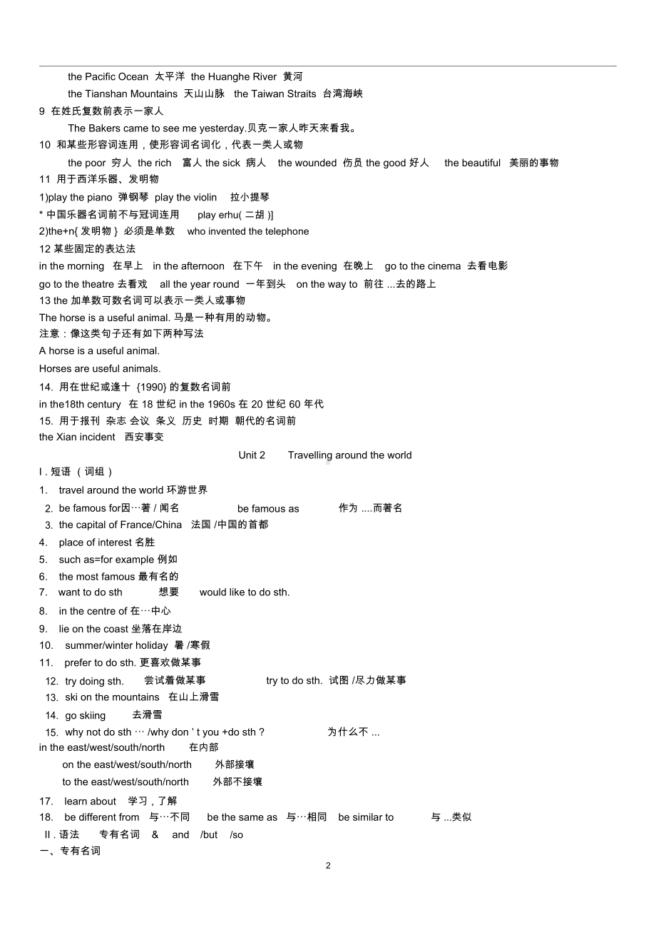 沪教版深圳英语七年级下知识点总结(全)(DOC 15页).docx_第2页