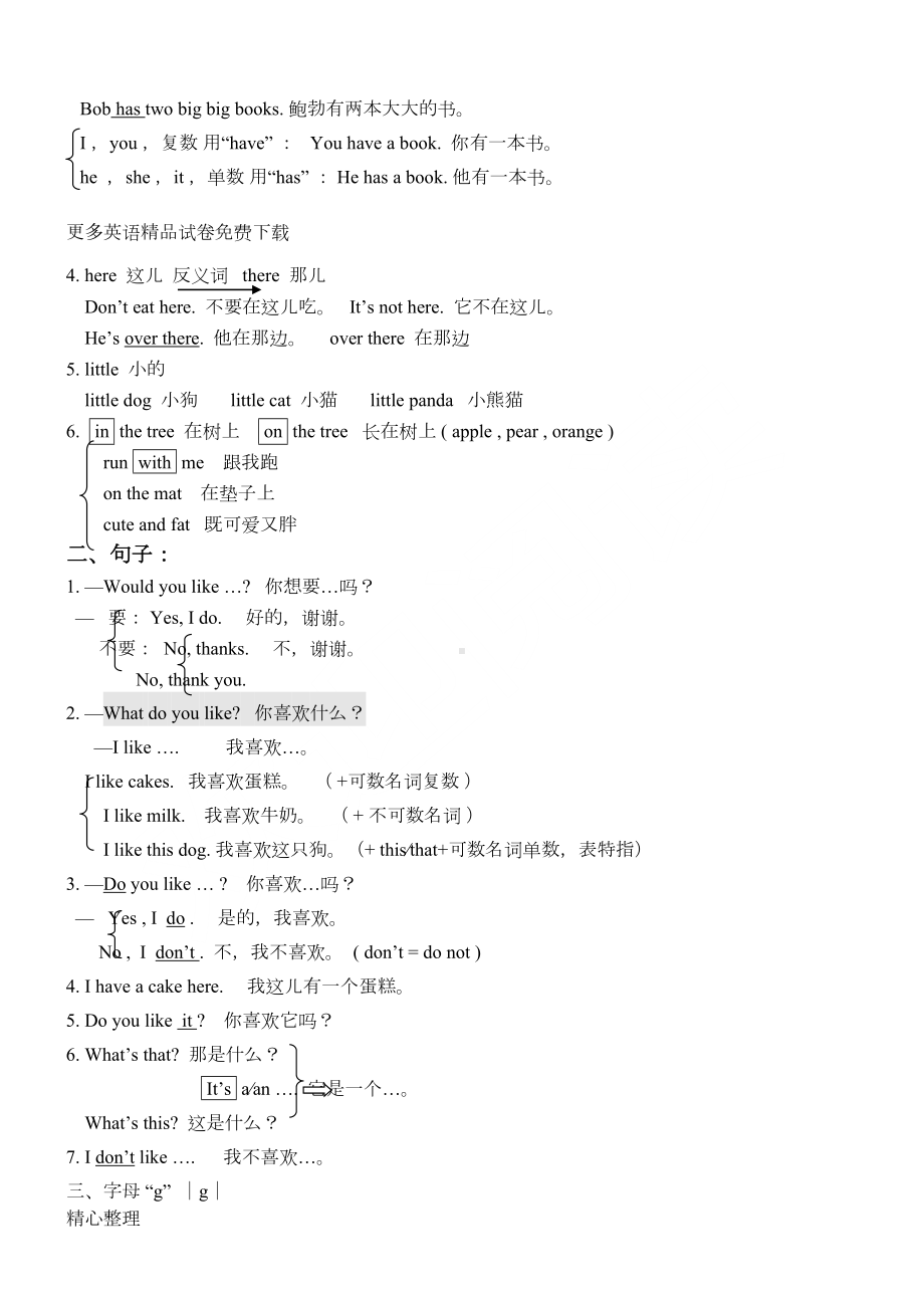 牛津版英语新四年级上册知识点梳理(详细)(DOC 8页).doc_第3页