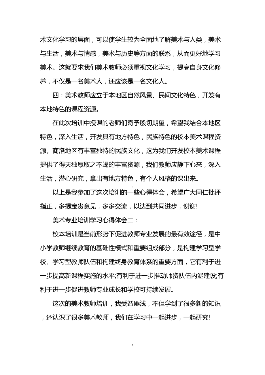 美术专业培训学习心得体会3篇(DOC 6页).doc_第3页