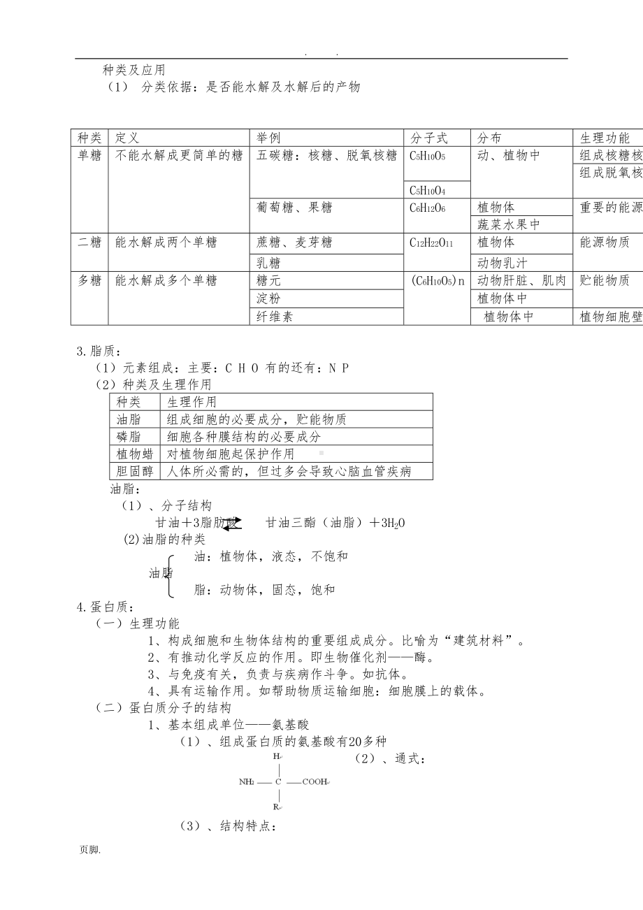 浙科版生物必修一知识点汇总(DOC 32页).doc_第3页