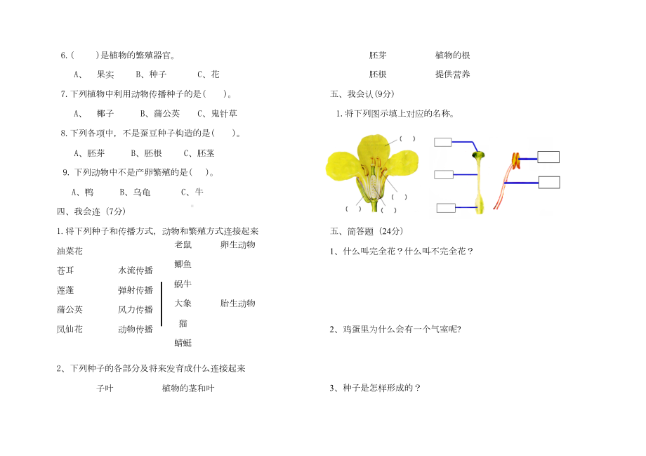 教科版四年级科学下册第二单元测试题复习过程(DOC 4页).doc_第3页