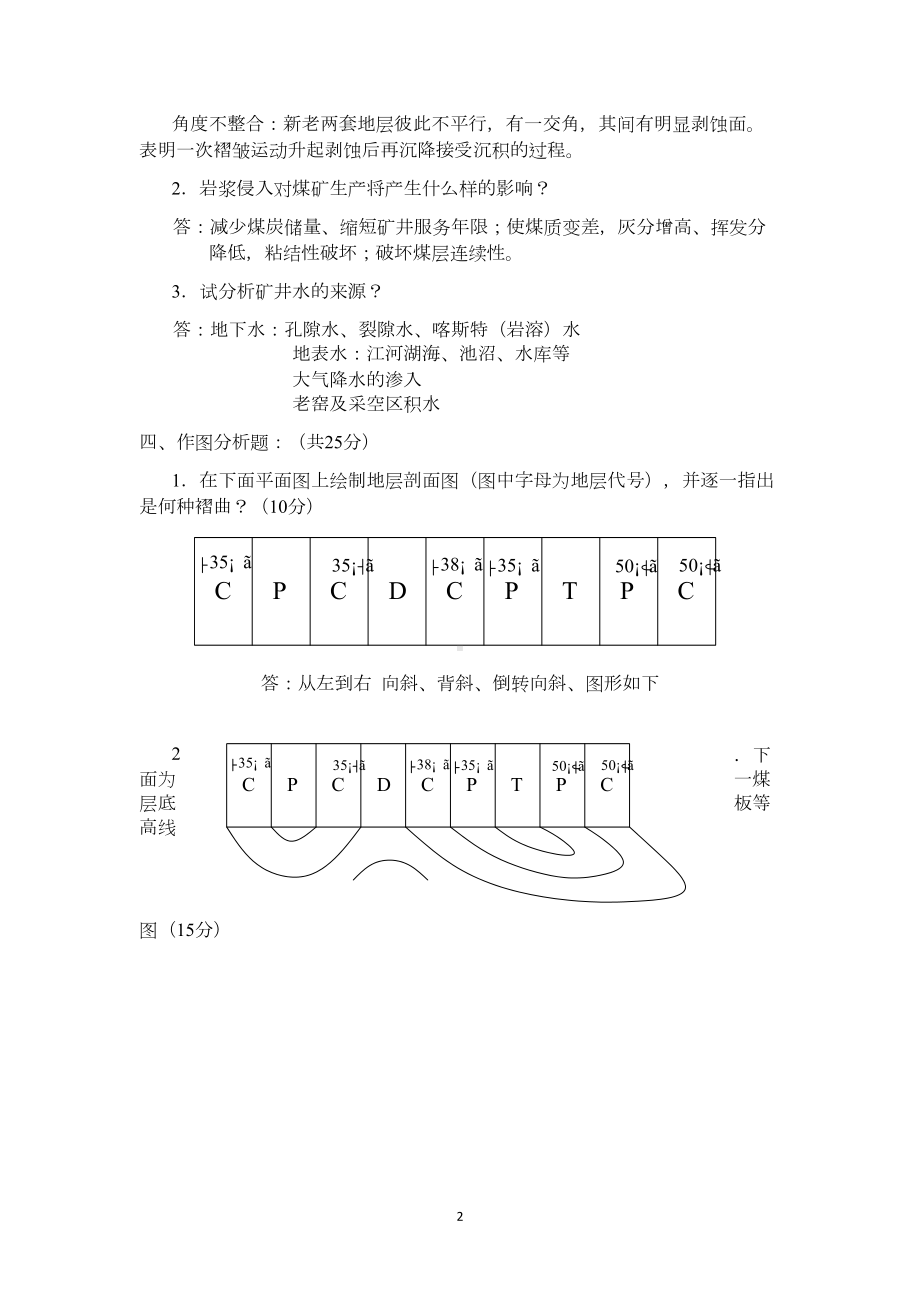 煤矿地质学试卷分解(DOC 28页).doc_第2页