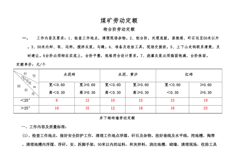 煤矿劳动定额重点讲义资料(DOC 36页).doc_第1页