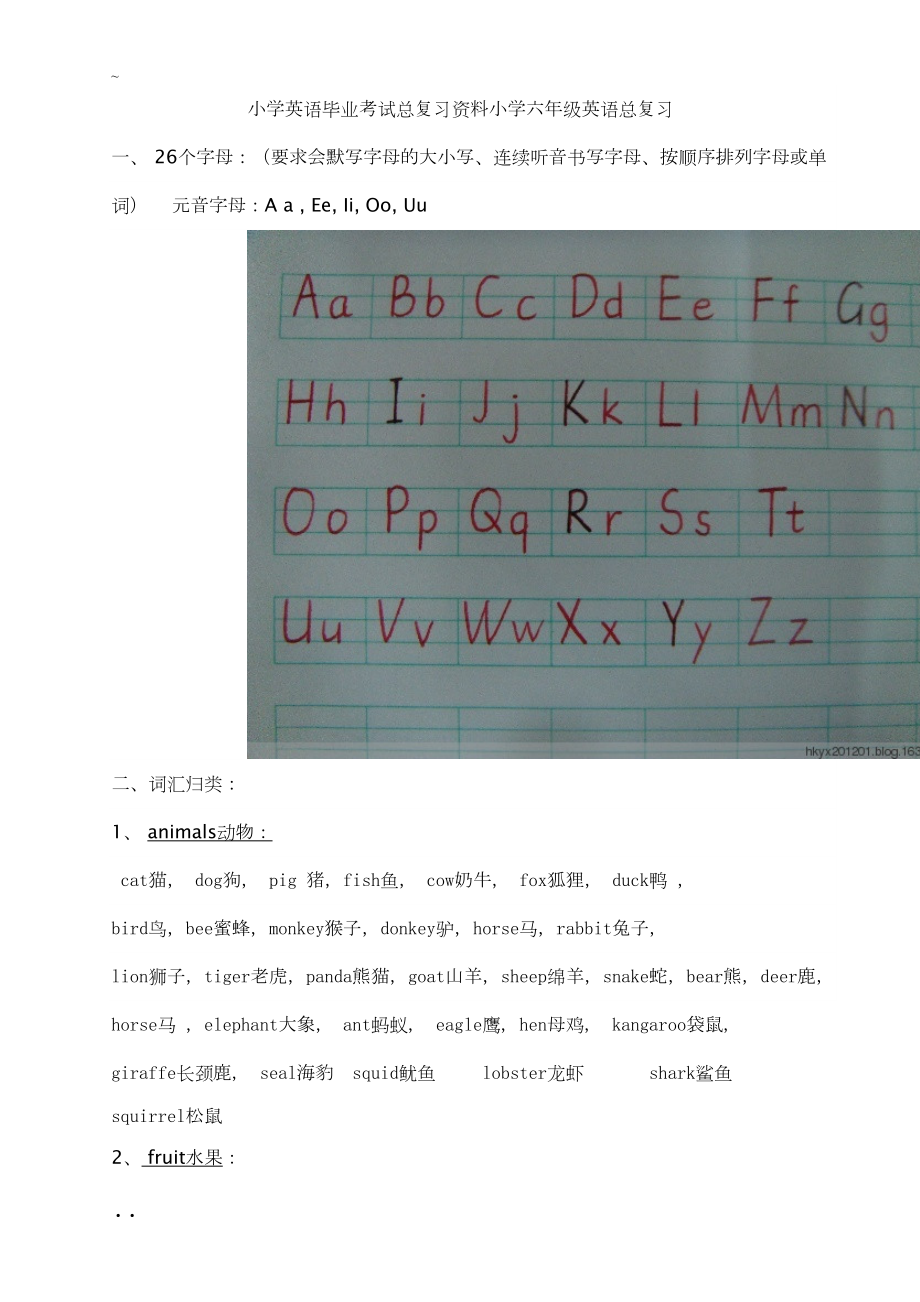 小学英语毕业考试总复习资料小学六年级英语总复习(DOC 13页).doc_第1页