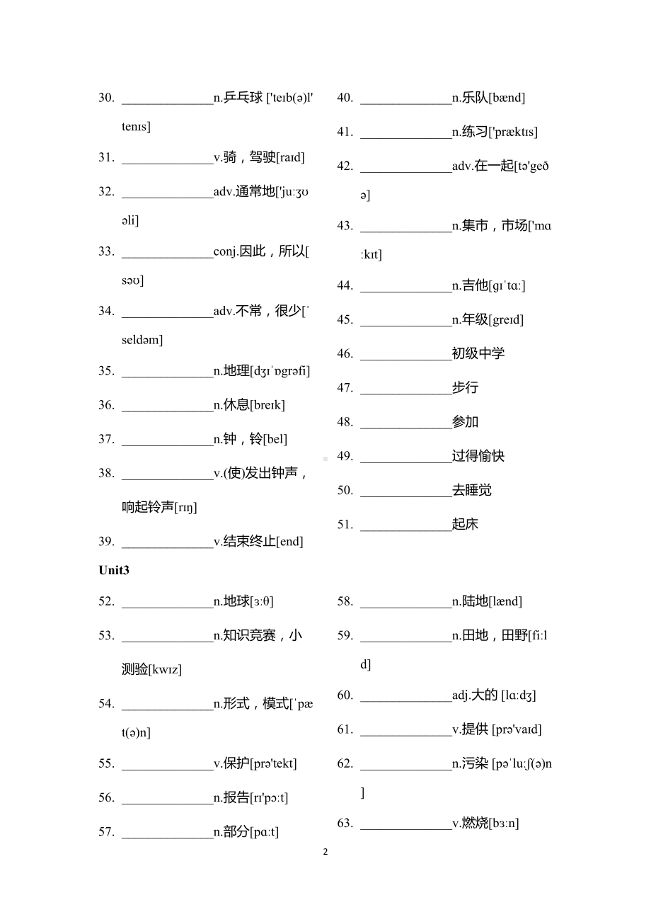 深圳牛津版初中英语全册词汇默写表(DOC 49页).docx_第2页