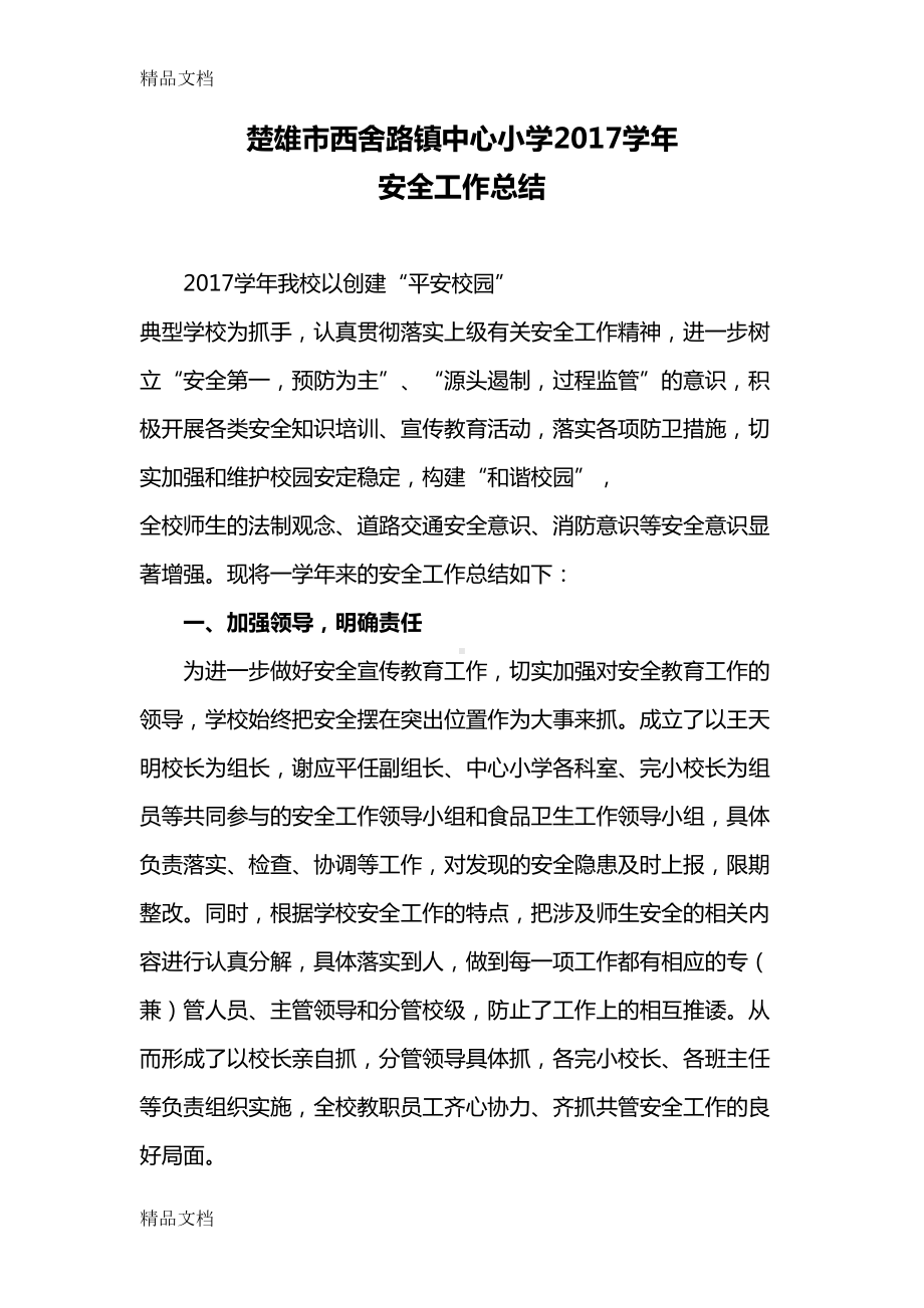 最新年分管安全工作副校长工作总结资料(DOC 6页).docx_第1页