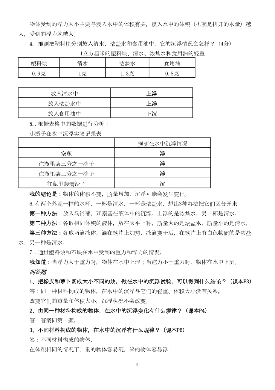 教科版五年级科学下册第一单元复习资料汇总(DOC 12页).doc_第3页