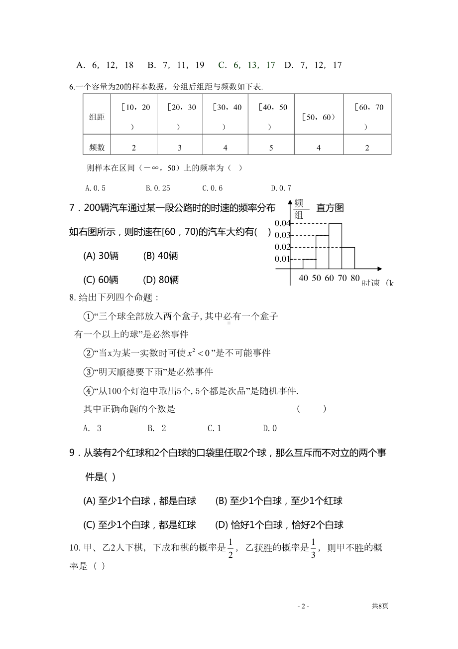 数学必修3复习试题(有答案-精选)汇总(DOC 14页).doc_第2页