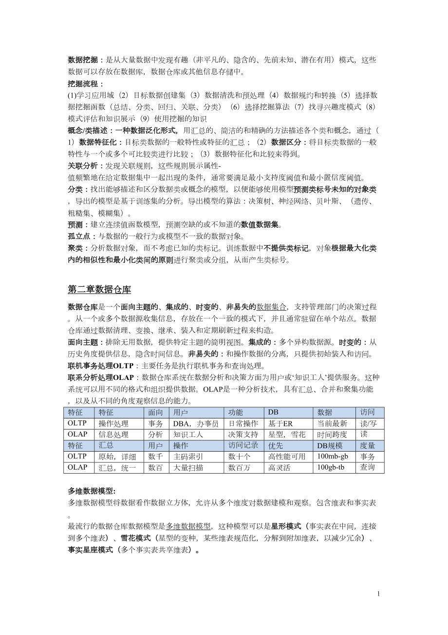 数据挖掘概念复习资料(DOC 10页).doc_第1页