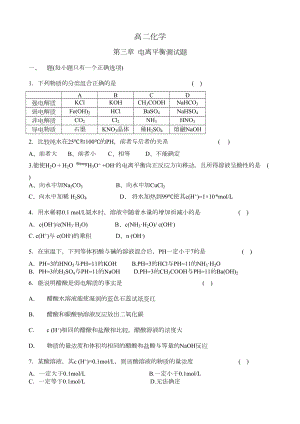 电离平衡测试题(DOC 4页).doc