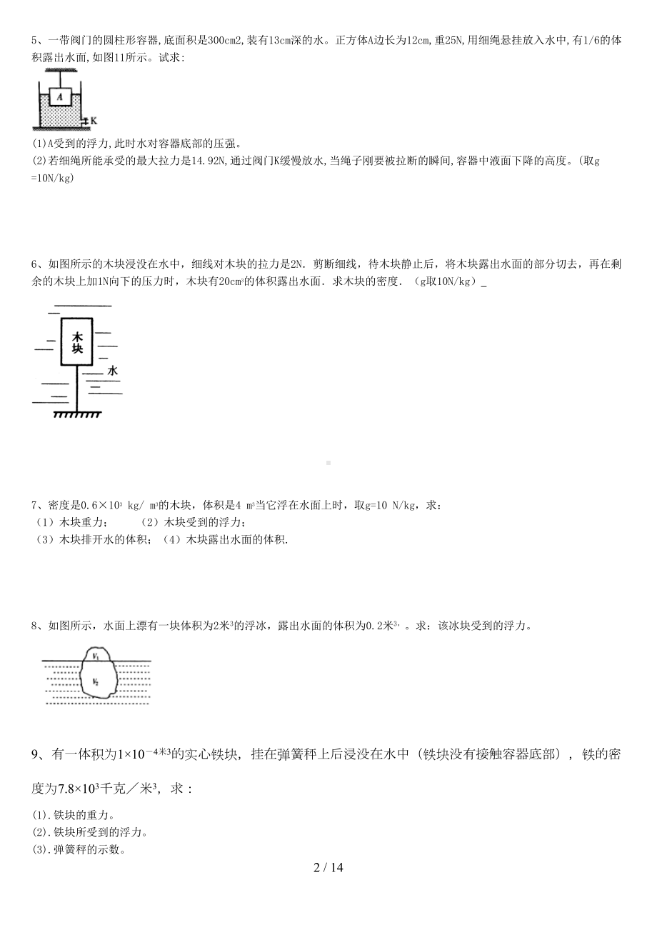 浮力压强计算题含答案(DOC 14页).doc_第2页