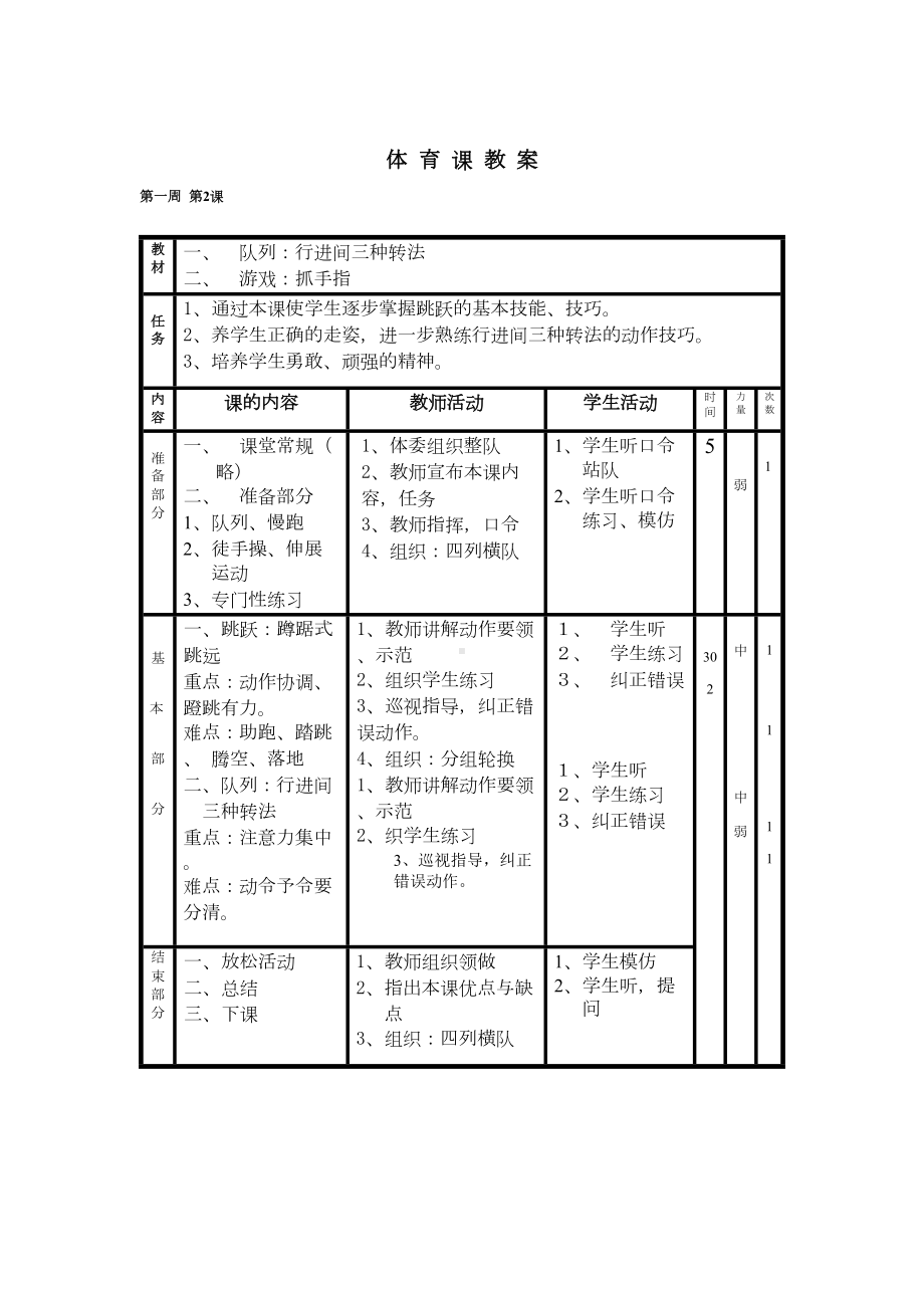 新课标小学体育六年级上册教案-全册(DOC 58页).doc_第2页