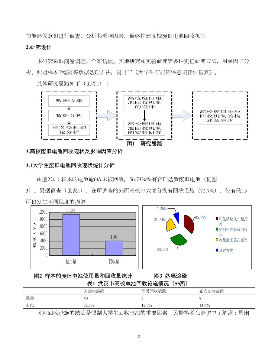 第五届全国大学生节能减排社会实践与科技竞赛获奖作品《高校废旧电池回收机制的构建与实验研究-基于武汉(DOC 8页).doc_第2页