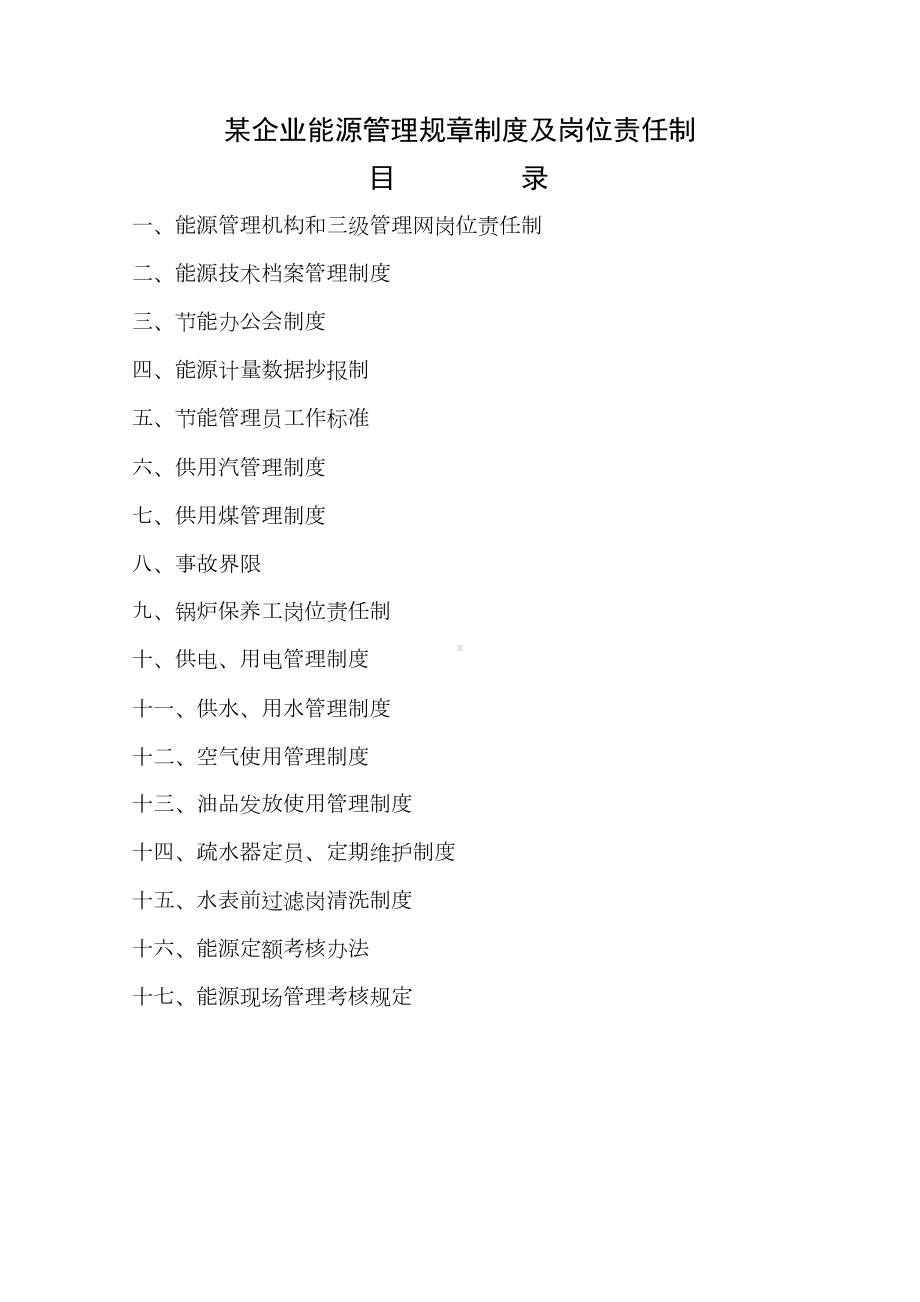 某企业能源管理规章制度及岗位责任制汇编(DOC 30页).docx_第1页