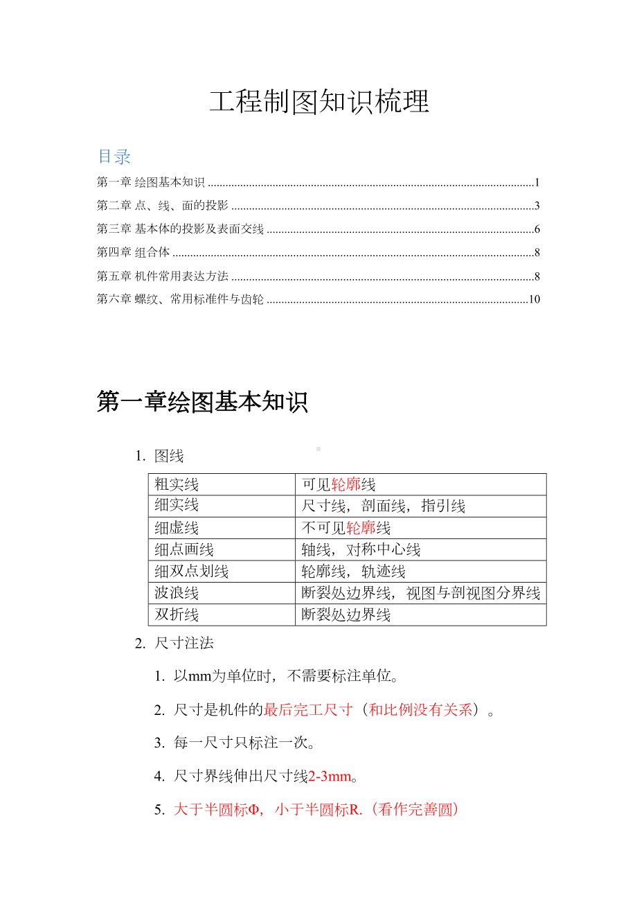 工程制图知识梳理要点(DOC 13页).docx_第1页