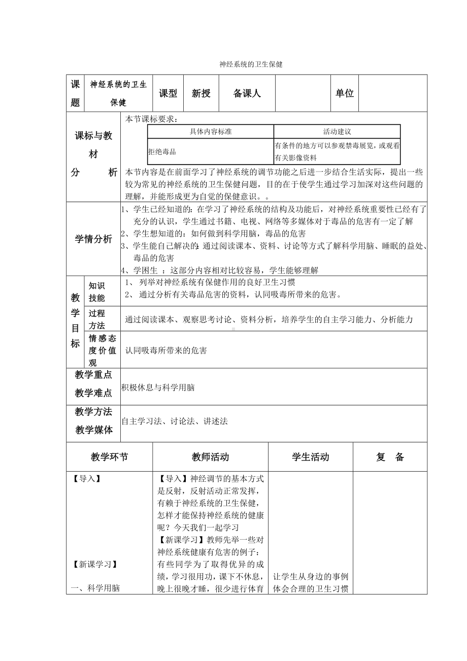 神经系统的卫生保健.doc_第1页