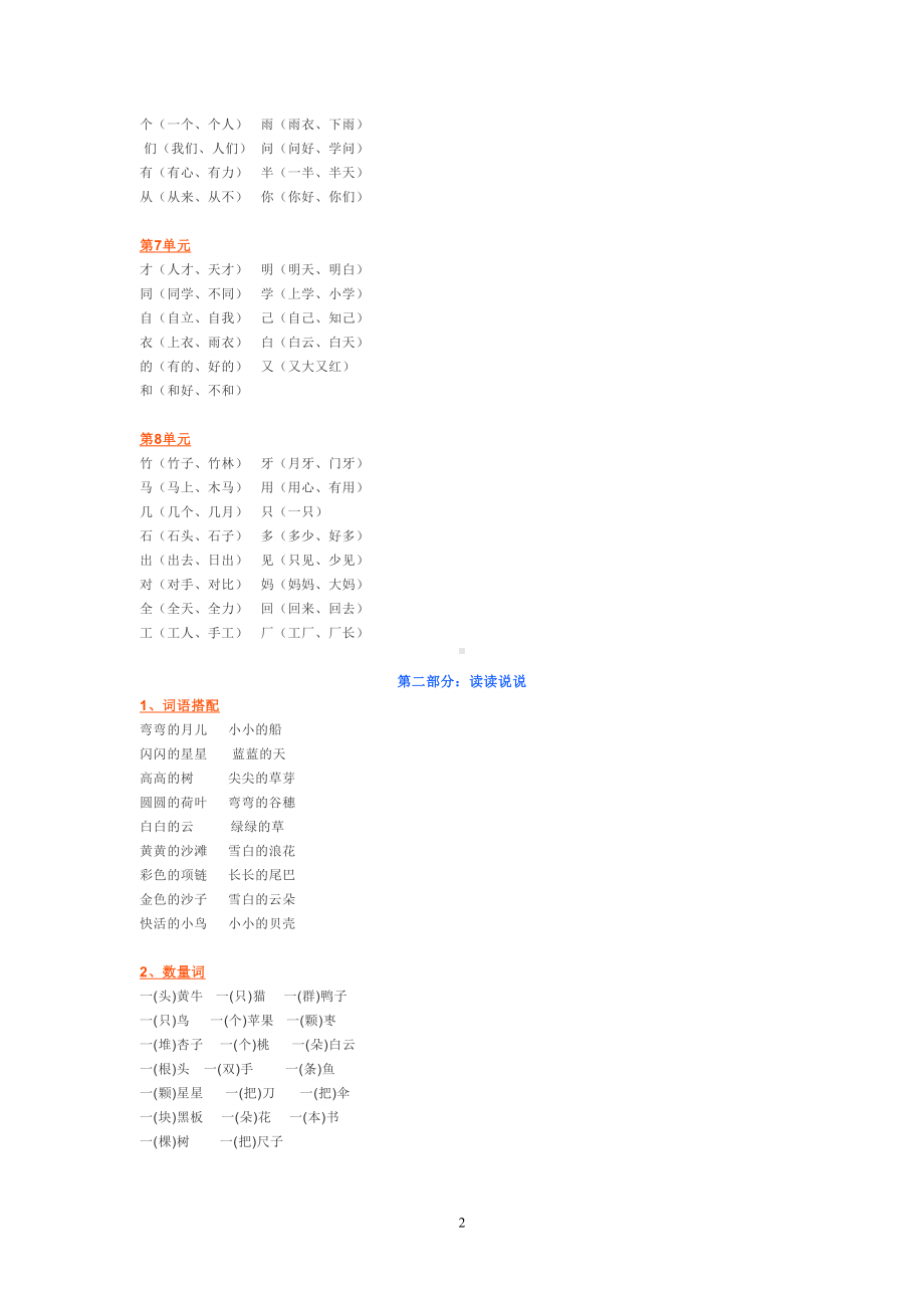 最新人教部编版一年级语文上册知识点合集(DOC 7页).doc_第2页