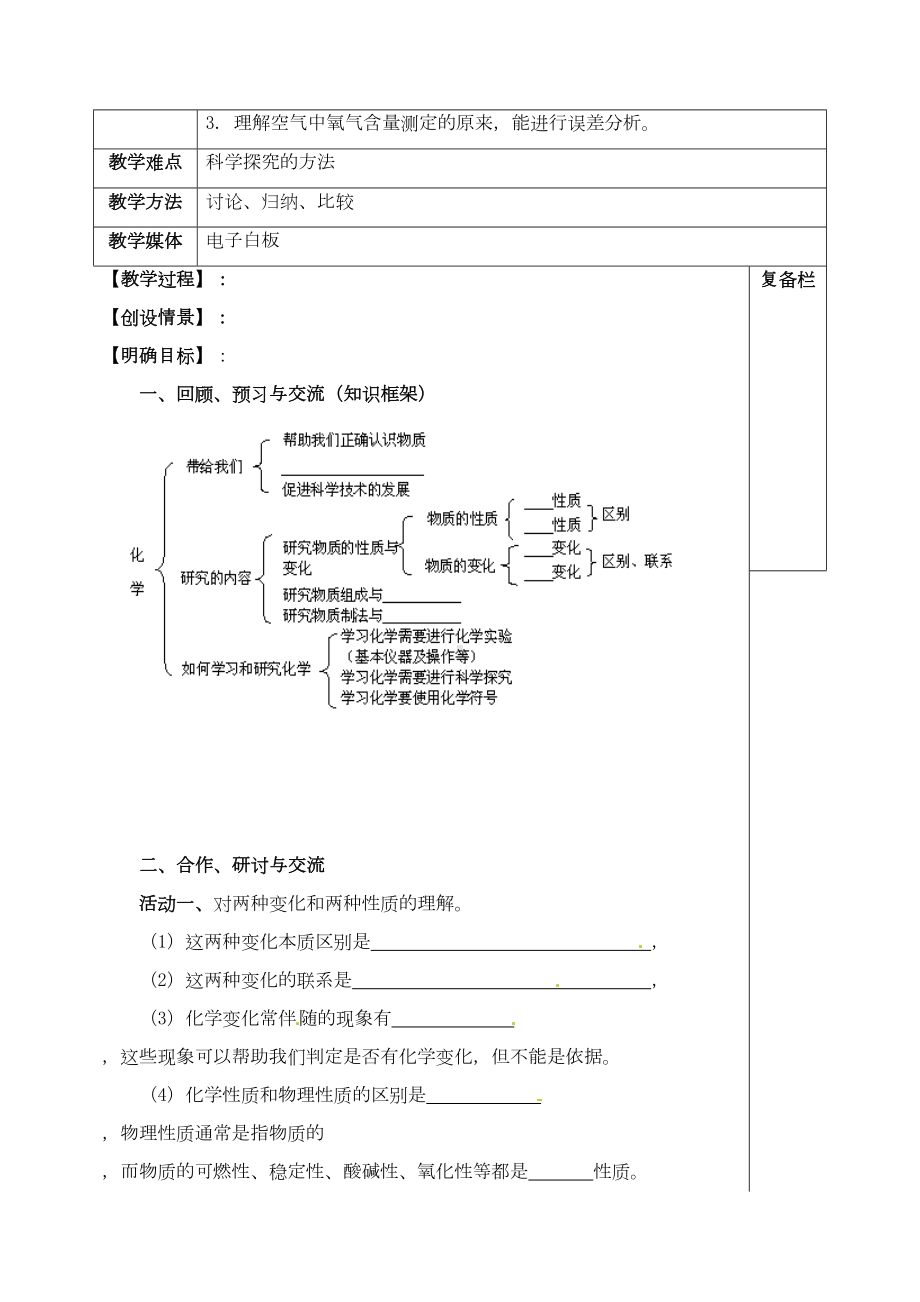 超级资源(共17套)最新中考化学一轮复习-复习教案汇总(含全册知识点)全套复习教案(DOC 99页).doc_第2页