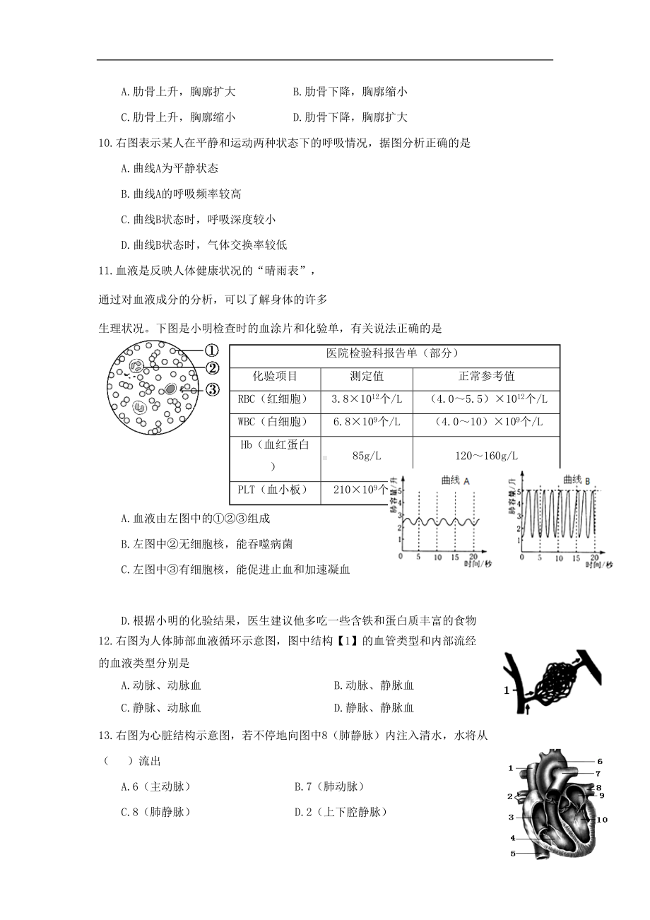 部编版2020学年七年级生物下学期期末考试试题-新人教版(DOC 12页).doc_第3页