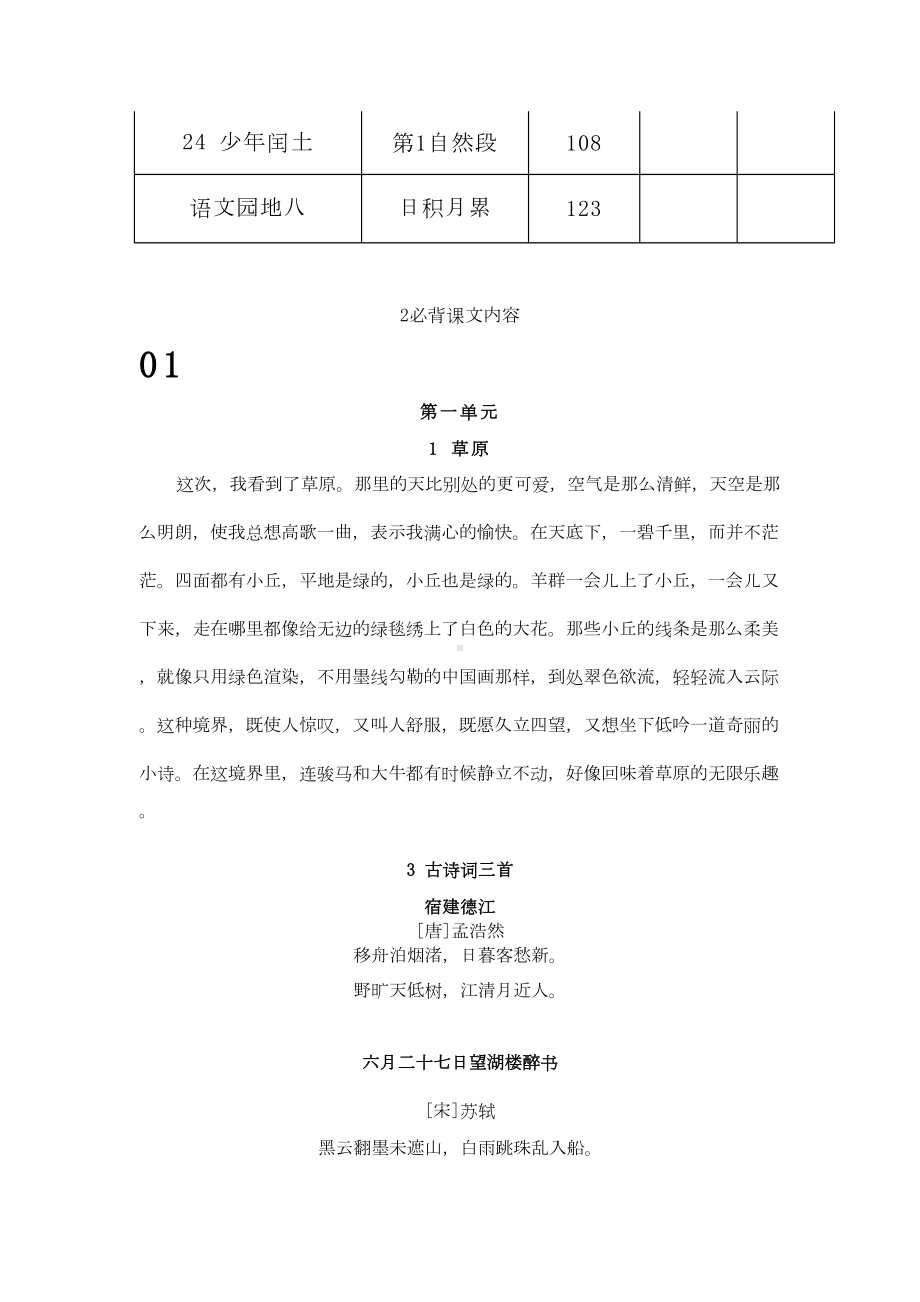 部编语文六年级上册课文背诵知识点(DOC 5页).docx_第2页