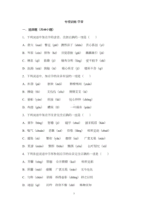 部编版中考语文专题：字音(DOC 8页).docx