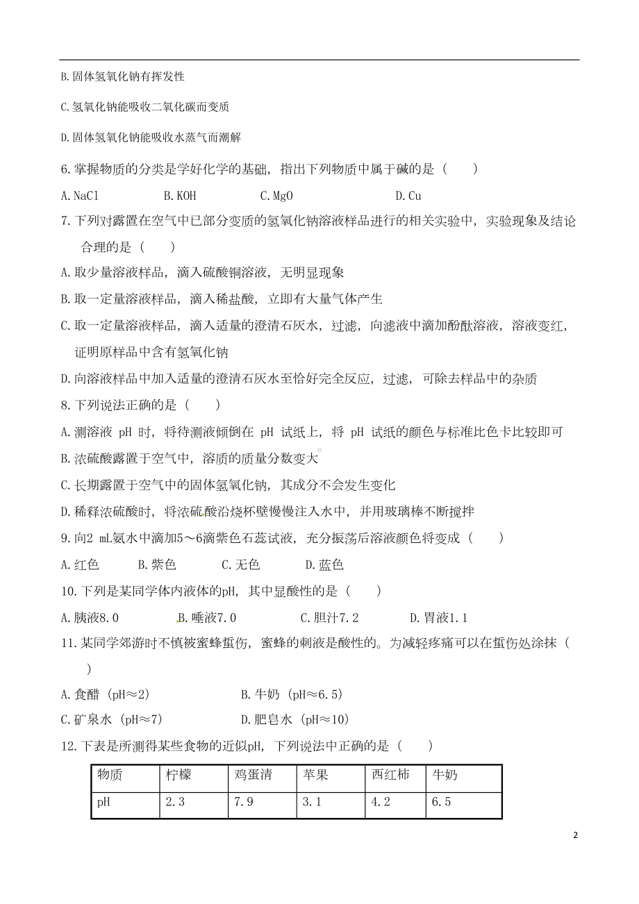 鲁教版九年级化学下册单元测试题全套(含答案)(DOC 39页).docx_第2页