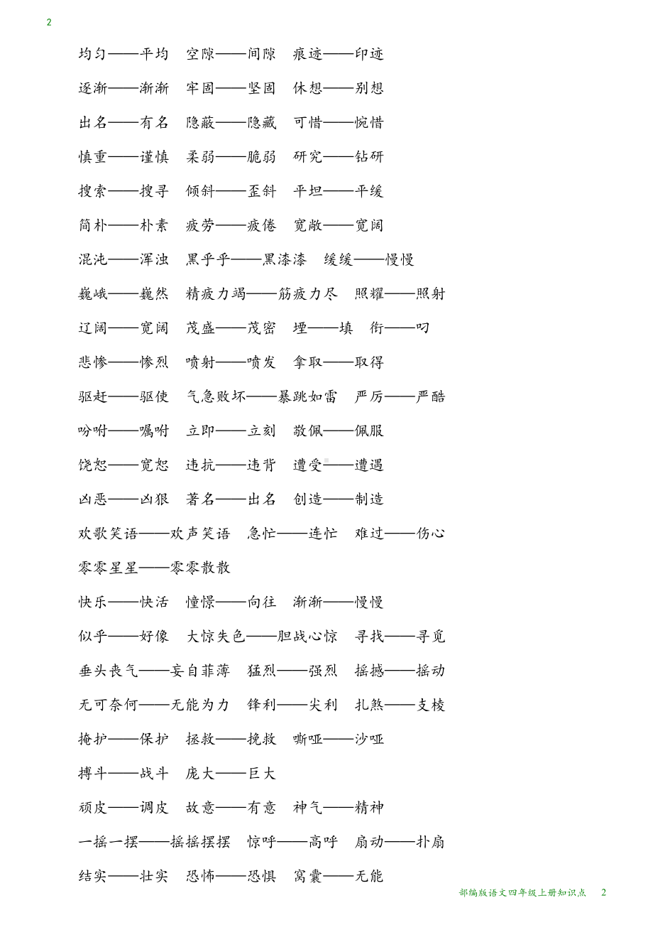 部编版语文四年级上册知识点(DOC 14页).docx_第2页