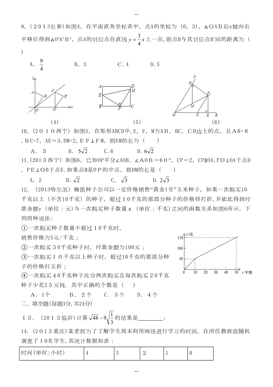 新人教版八年级下册数学期末试卷(常考题型)(DOC 5页).doc_第2页