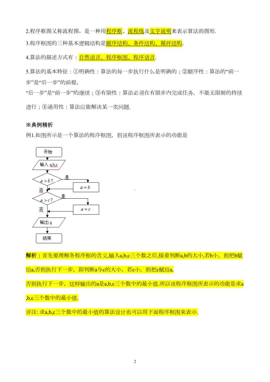 高一数学必修三算法初步（复习提纲+习题）[1](DOC 23页).doc_第2页