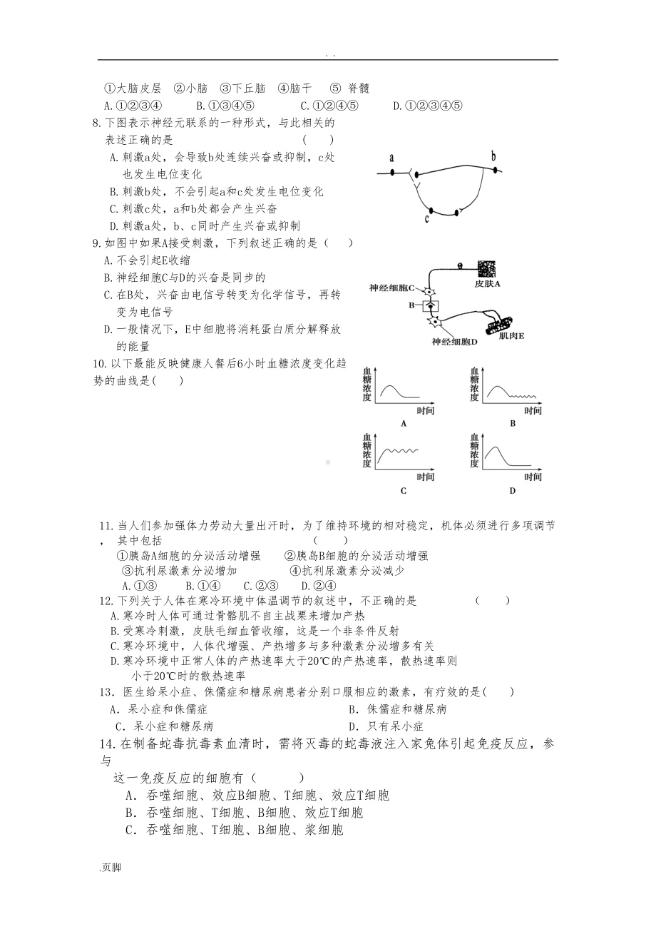 高中生物必修3复习题及答案(DOC 10页).doc_第2页