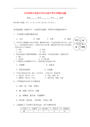 江苏省届中考化学模拟试题(DOC 8页).doc