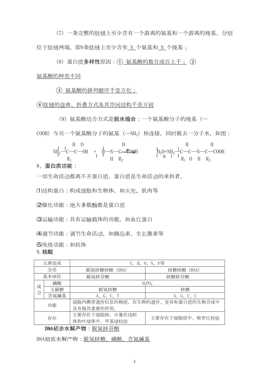 高中生物学必修知识点总结(DOC 30页).doc_第3页