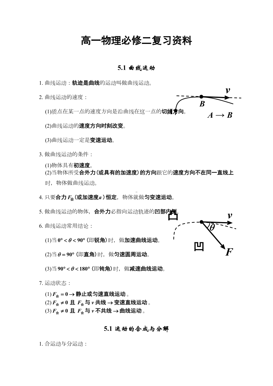 高一物理必修二复习资料(DOC 12页).doc_第1页