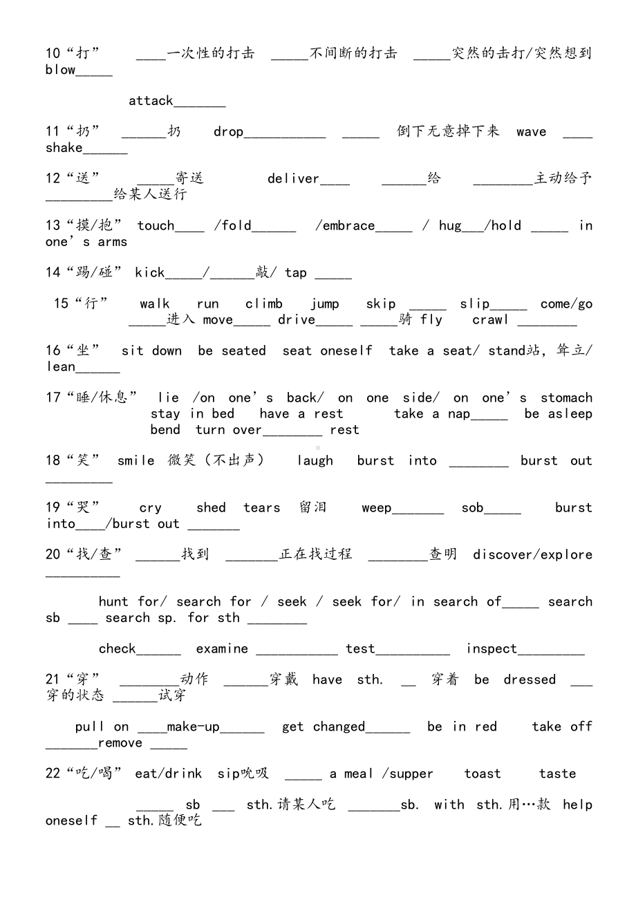 高考完形填空高频词汇总结整理版(DOC 12页).doc_第2页