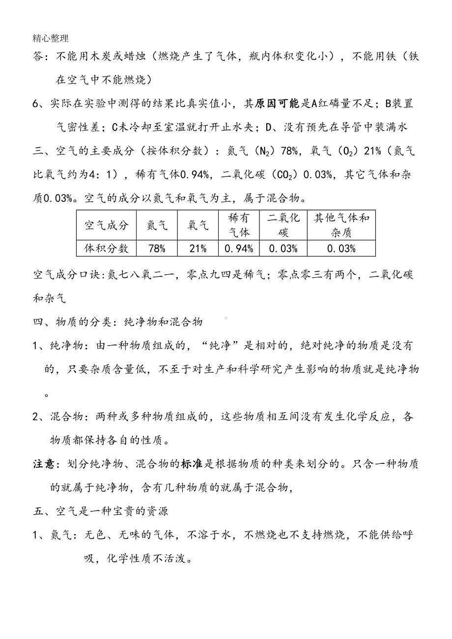 新人教版新九年级化学化学第二章知识点总结(DOC 11页).doc_第2页