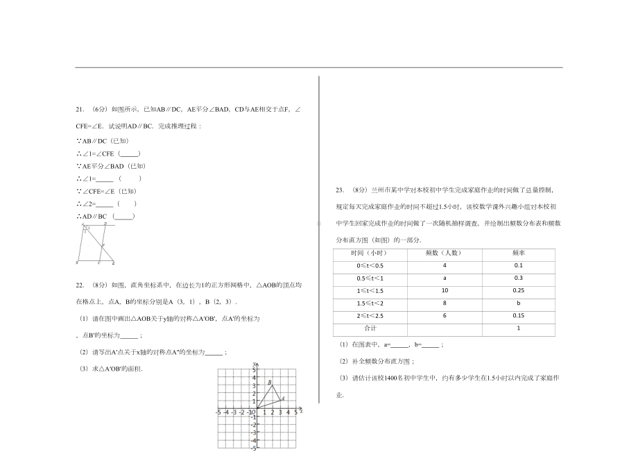 最新人教版七年级数学下册期末考试试卷(DOC 8页).doc_第3页