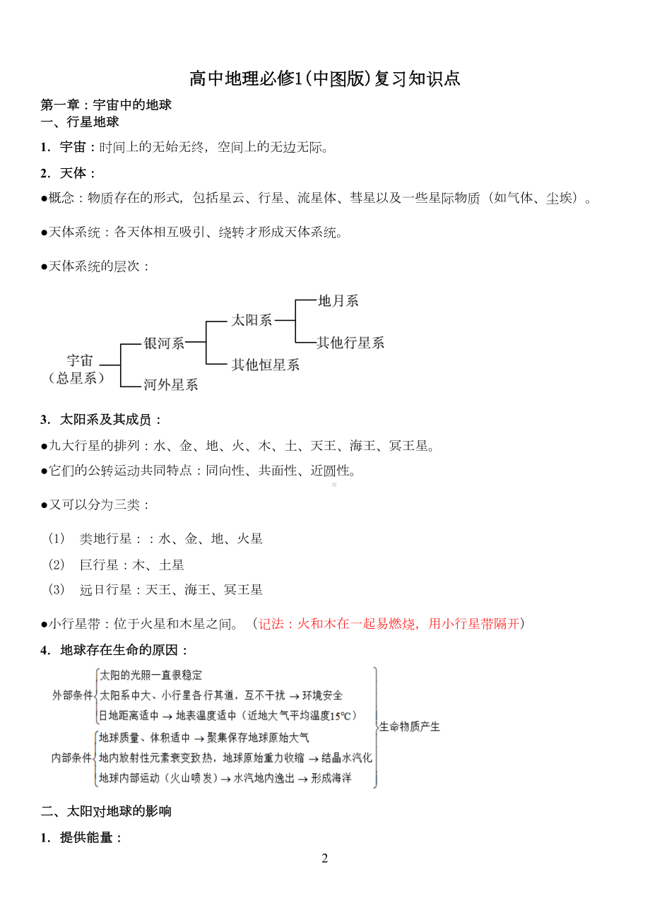 高中地理必修一知识点总结(中图版)(DOC 12页).doc_第2页