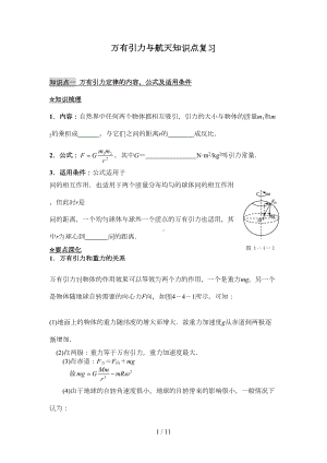 高一物理万有引力和航天复习知识点(DOC 8页).doc