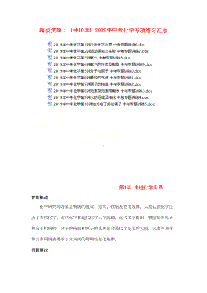 超级资源：(共10套)2019年中考化学专项练习汇总(DOC 104页).doc