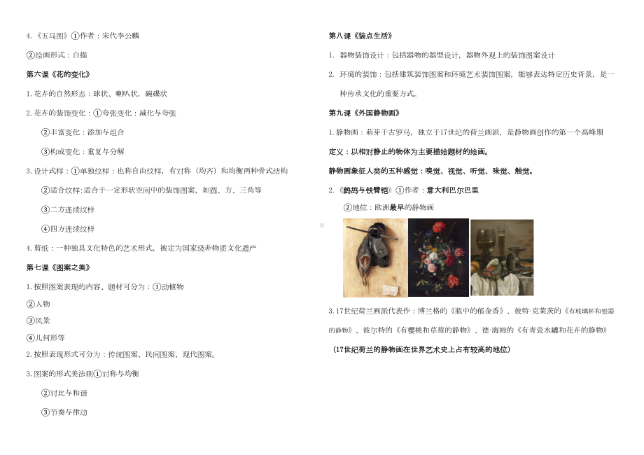 苏教版七年级上美术知识点复习(DOC 3页).docx_第3页